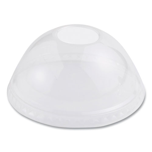 Image of PLA Clear Cold Cup Lids, Dome Lid, Fits 9 oz to 24 oz Cups, 1,000/Carton