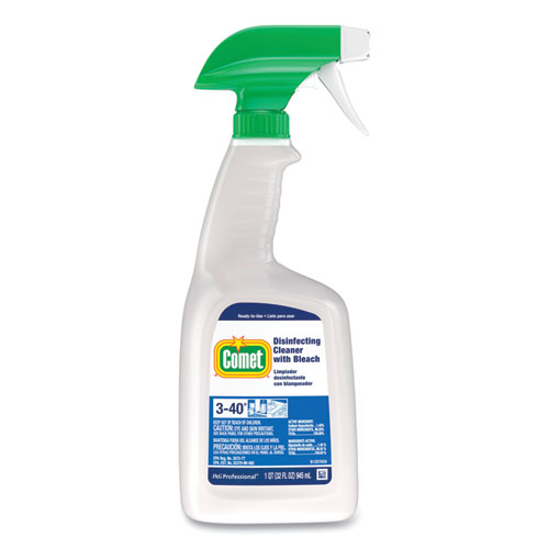 Comet® Disinfecting Cleaner with Bleach, 32 oz, Plastic Spray Bottle, Fresh Scent