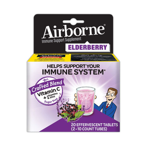 Immune Support Effervescent Tablet, Elderberry, 20 Count