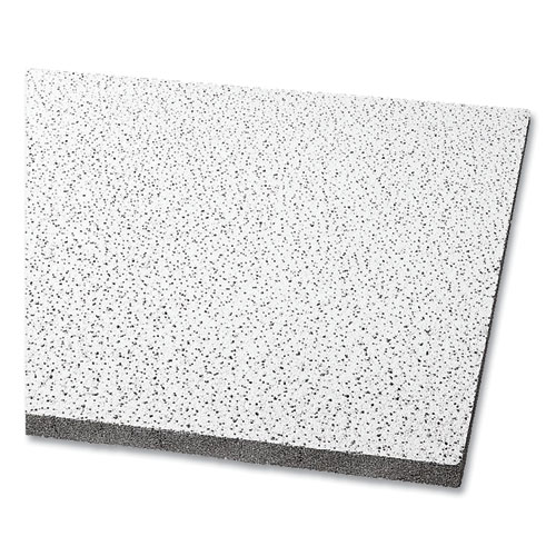 Fine Fissured Ceiling Tiles, Non-Directional, Square Lay-In (0.94"), 24" x 48" x 0.63", White, 12/Carton