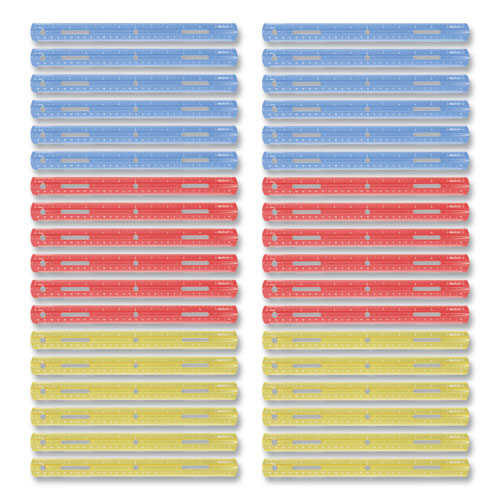 Image of Plastic Ruler, Standard/Metric, 12" (30 cm) Long, Assorted Translucent Colors