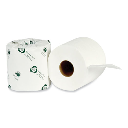 Recycled 2-Ply Standard Toilet Paper, Septic Safe, White, 4" Wide, 500 Sheets/Roll, 80 Rolls/Carton