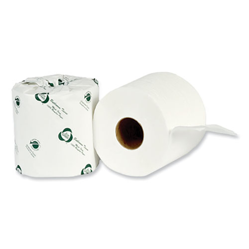 Recycled Two-Ply Standard Toilet Paper, Septic Safe, White, 4.25" Wide, 500 Sheets/Roll, 80 Rolls/Carton