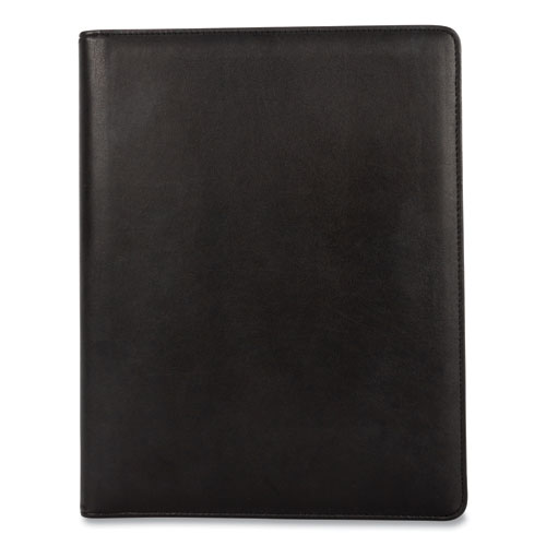 Faux-Leather Padfolio with Solar Calculator, 9 x 12 Pad, 9.75 x 12.5, Black