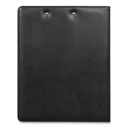 Image of Bond Street, Ltd. Faux-Leather Padfolio, Notched Front Cover With Clipboard Fastener, 9 X 12 Pad, 9.75 X 12.5, Black