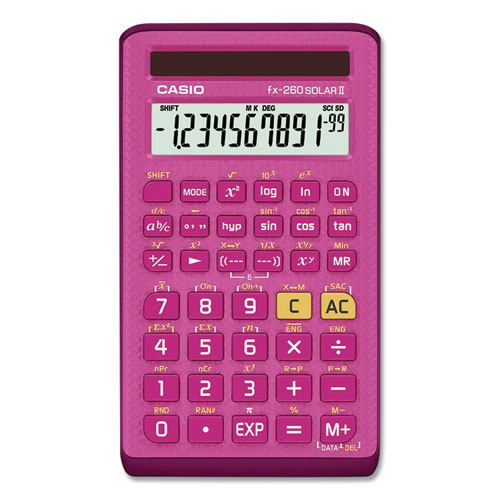 Image of FX-260 Solar II All-Purpose Scientific Calculator, 10-Digit LCD, Pink