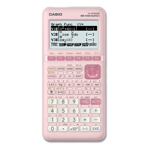 Casio® FX-9750GIII 3rd Edition Graphing Calculator, 21-Digit LCD, Pink