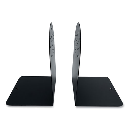 Steel Bookends, Contemporary Style, 4.75 x 5.5 x 7.25, Black