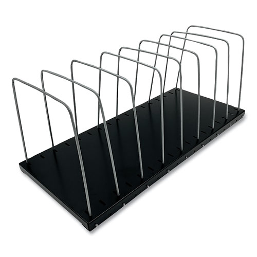 Steel Wire Vertical File Organizer, 8 Sections, Letter Size Files, 18.25 x 8 x 7.5, Black/Metal Gray
