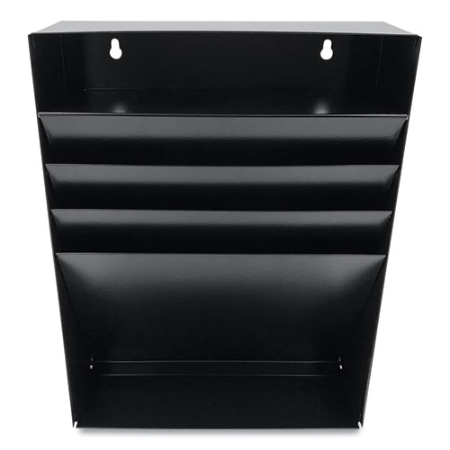 Steel Drawer Organizer, 3 Compartment, 15 x 11.25 x 3.75, Steel, Black