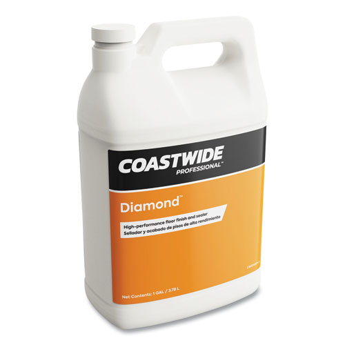 Image of Coastwide Professional™ Diamond High-Performance Floor Finish, Fruity Scent, 3.78 L Container, 4/Carton