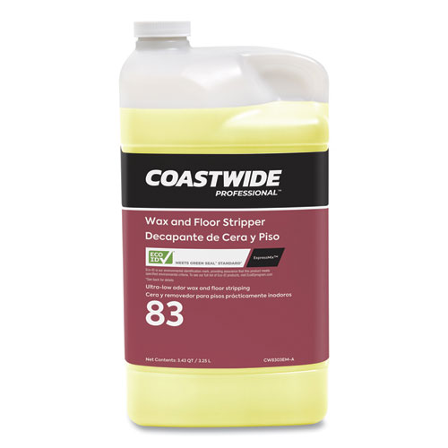 Coastwide Professional™ Wax and Floor Stripper for ExpressMix System, Ultra-Low Odor Soap Scent, 3.25 L Bottle, 2/Carton