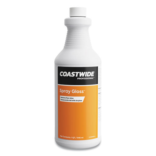 Coastwide Professional™ Spray Gloss Floor Finish and Sealer, Peach Scent, 0.95 L Bottle, 6/Carton
