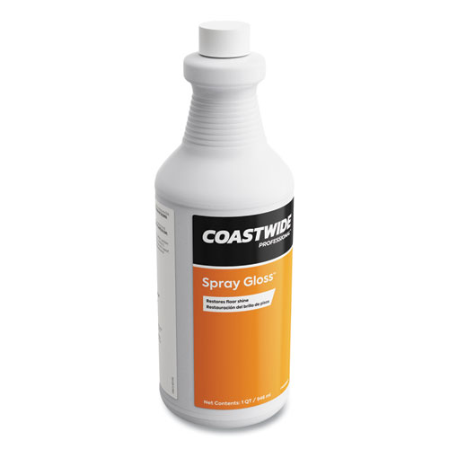 Image of Coastwide Professional™ Spray Gloss Floor Finish And Sealer, Peach Scent, 0.95 L Bottle, 6/Carton