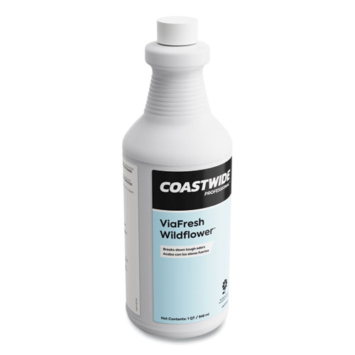ViaFresh Air Freshener Concentrate, Wildflower Scent, 1 qt Bottle, 6/Carton