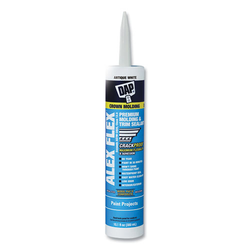 DAP® ALEX FAST DRY Acrylic Latex Caulk Plus Silicone, 10.1 oz Capsule/Cartridge, White