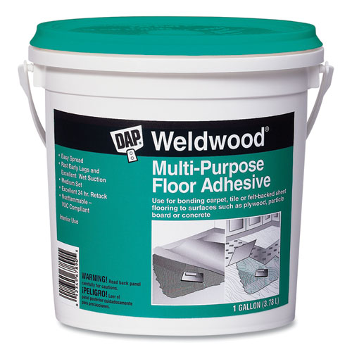 Weldwood Multi-Purpose Floor Adhesive, 1 gal, Dries White