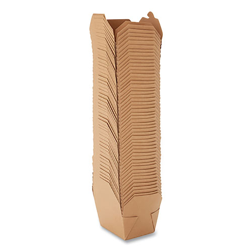 Image of Reclosable One-Piece Natural-Paperboard Take-Out Box, 4.5 x 5 x 2.5, Brown, Paper, 450/Carton