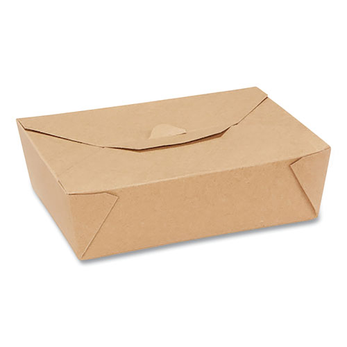 Reclosable One-Piece Natural-Paperboard Take-Out Box, 8.5 x 6.25 x 2.5, Brown, Paper, 200/Carton