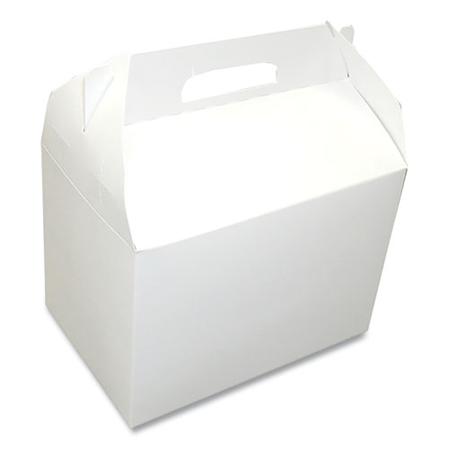 Take-Out Barn One-Piece Paperboard Food Box, 8.63 x 6 x 6.5, White, Paper, 200/Carton