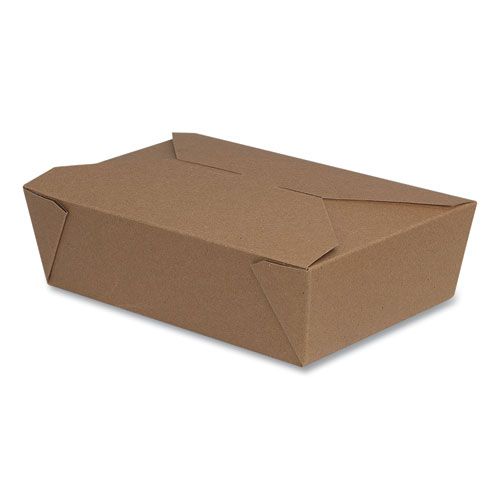 Reclosable One-Piece Natural-Paperboard Take-Out Box, 8.5 x 6.25 x 2.5, Brown, Paper, 20/Pack, 4 Packs/Carton
