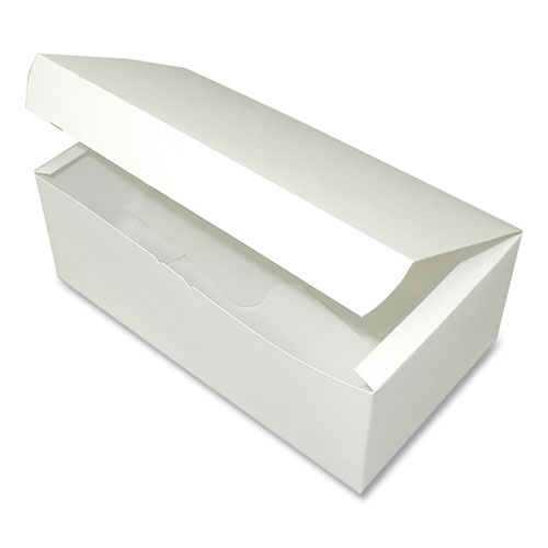 Tuck-Top One-Piece Paperboard Take-Out Box, 7 x 4.25 x 2.75, White, 300/Carton
