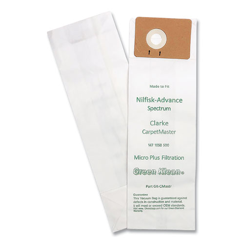 Image of Replacement Vacuum Bags, Fits Advance Spectrum/Clarke CarpetMaster, 10/Pack