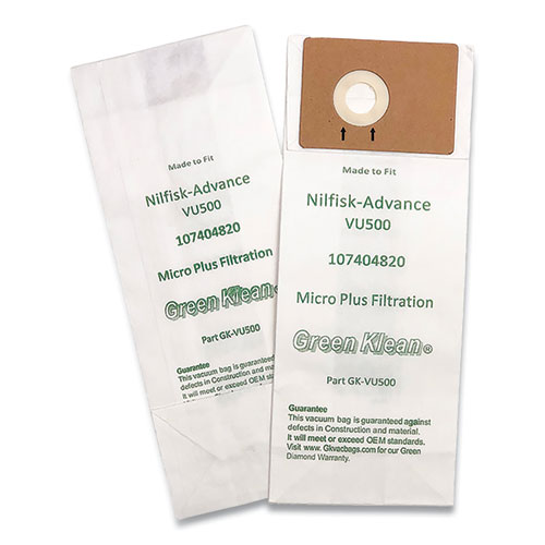 Image of Green Klean® Replacement Vacuum Bags, Fits Advance Vu500, 10/Pack
