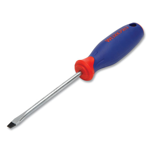 Straight-Handle Cushion-Grip Screwdriver, 3/16" Slotted Tip, 4" Shaft