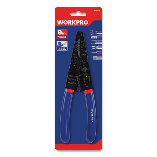 Tapered Nose Multi-Purpose Wiring Tool, AWG Markings, 22 to 10 AWG, 8" Long, Metal, Blue/Red Soft-Grip Handle