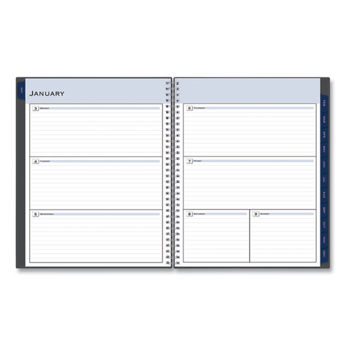 Image of Blue Sky® Passages Weekly/Monthly Planner, 11 X 8.5, Charcoal Cover, 12-Month (Jan To Dec): 2024