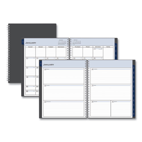 Blue Sky® Passages Weekly/Monthly Planner, 11 X 8.5, Charcoal Cover, 12-Month (Jan To Dec): 2024