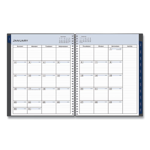 Image of Blue Sky® Passages Weekly/Monthly Planner, 11 X 8.5, Charcoal Cover, 12-Month (Jan To Dec): 2024