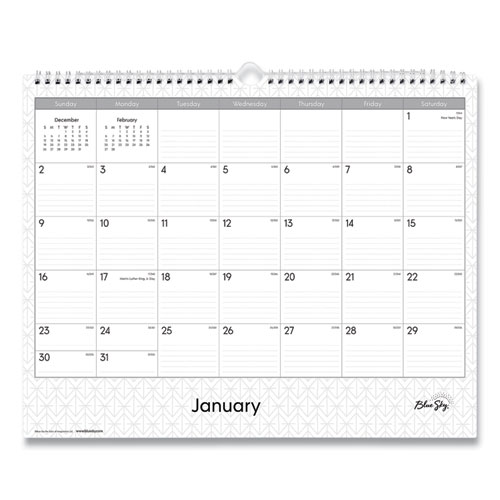 Blue Sky® Enterprise Wall Calendar, Enterprise Geometric Artwork, 15 x 12, White/Gray Sheets, 12-Month (Jan to Dec): 2024
