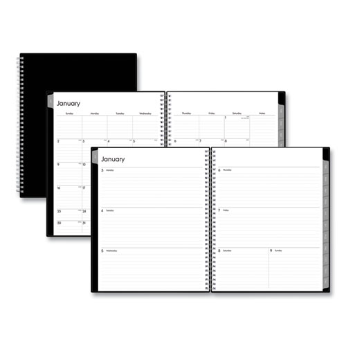 Enterprise Weekly/Monthly Planner, Enterprise Formatting, 11 x 8.5, Black Cover, 12-Month (Jan to Dec): 2024