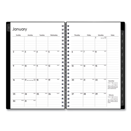 Enterprise Weekly/Monthly Planner, Enterprise Formatting, 8 x 5, Black Cover, 12-Month (Jan to Dec): 2024