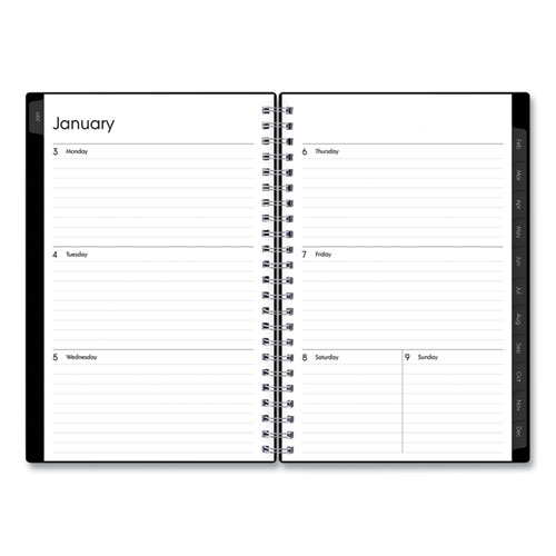 Enterprise Weekly/Monthly Planner, Enterprise Formatting, 8 x 5, Black Cover, 12-Month (Jan to Dec): 2024