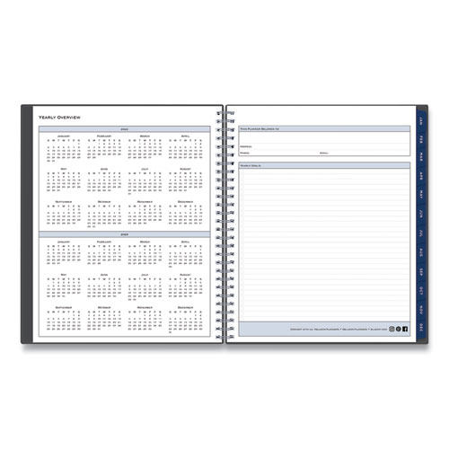 Image of Blue Sky® Passages Monthly Planner, 10 X 8, Charcoal Cover, 12-Month (Jan To Dec): 2024