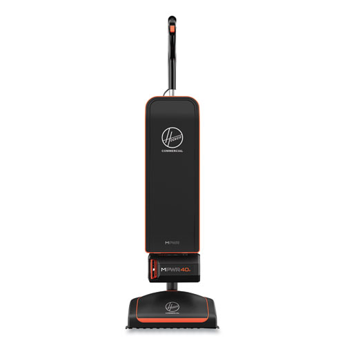 Image of HVRPWR 40V Cordless Upright Vacuum, 13" Cleaning Path, Black/Orange