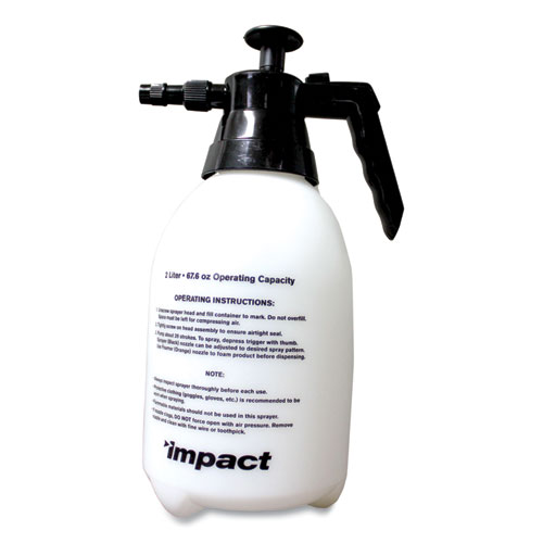 Impact® Pump-Up Sprayer/Foamer, 64 Oz, Translucent White/Black