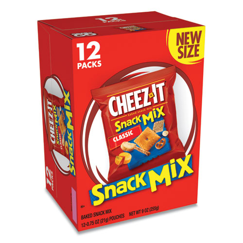 Snack Mix, Cheese, 0.75 oz Bag, 12/Box