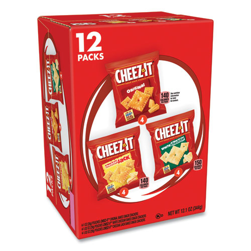Baked Snack Crackers, Variety Pack, 0.75 oz Bag, 12/Box