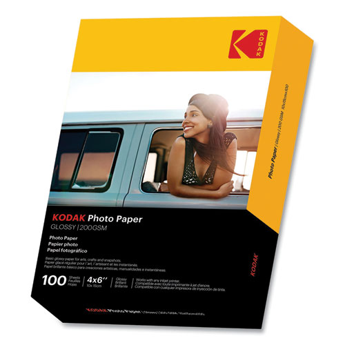 Photo Paper, 8 mil, 4 x 6, Glossy White, 100/Pack