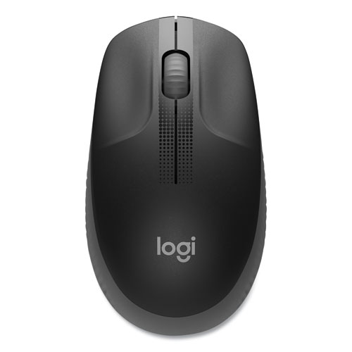 Image of Logitech® M190 Wireless Optical Mouse, 2.4 Ghz Frequency/33 Ft Wireless Range, Left/Right Hand Use, Black/Gray