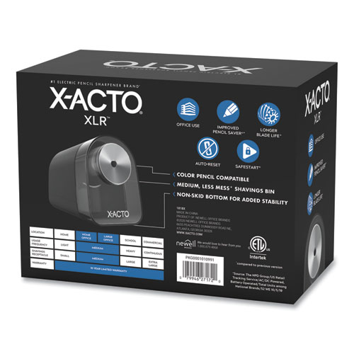 Image of X-Acto® Model 1818 Xlr Office Electric Pencil Sharpener, Ac-Powered, 3.5 X 5.5 X 4.5, Black/Silver/Smoke