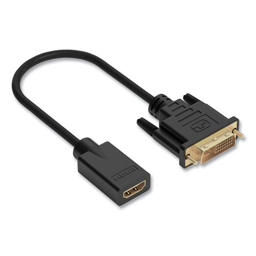 DVI to HDMI Adapter, 6", Black