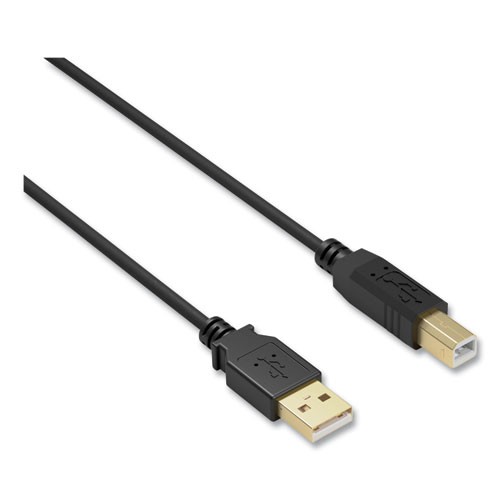 USB Printer Cable, Gold-Plated Connectors, 16 ft, Black