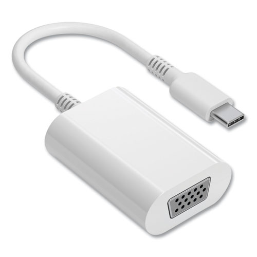 USB-C to VGA Display Adapter, 6", White