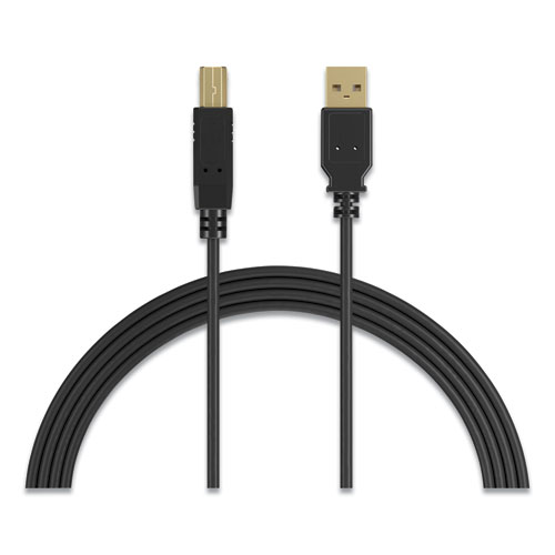 USB Printer Cable, Gold-Plated Connectors, 7 ft, Black