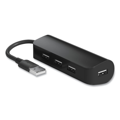 USB 2.0 Hub, 4 Ports, Black